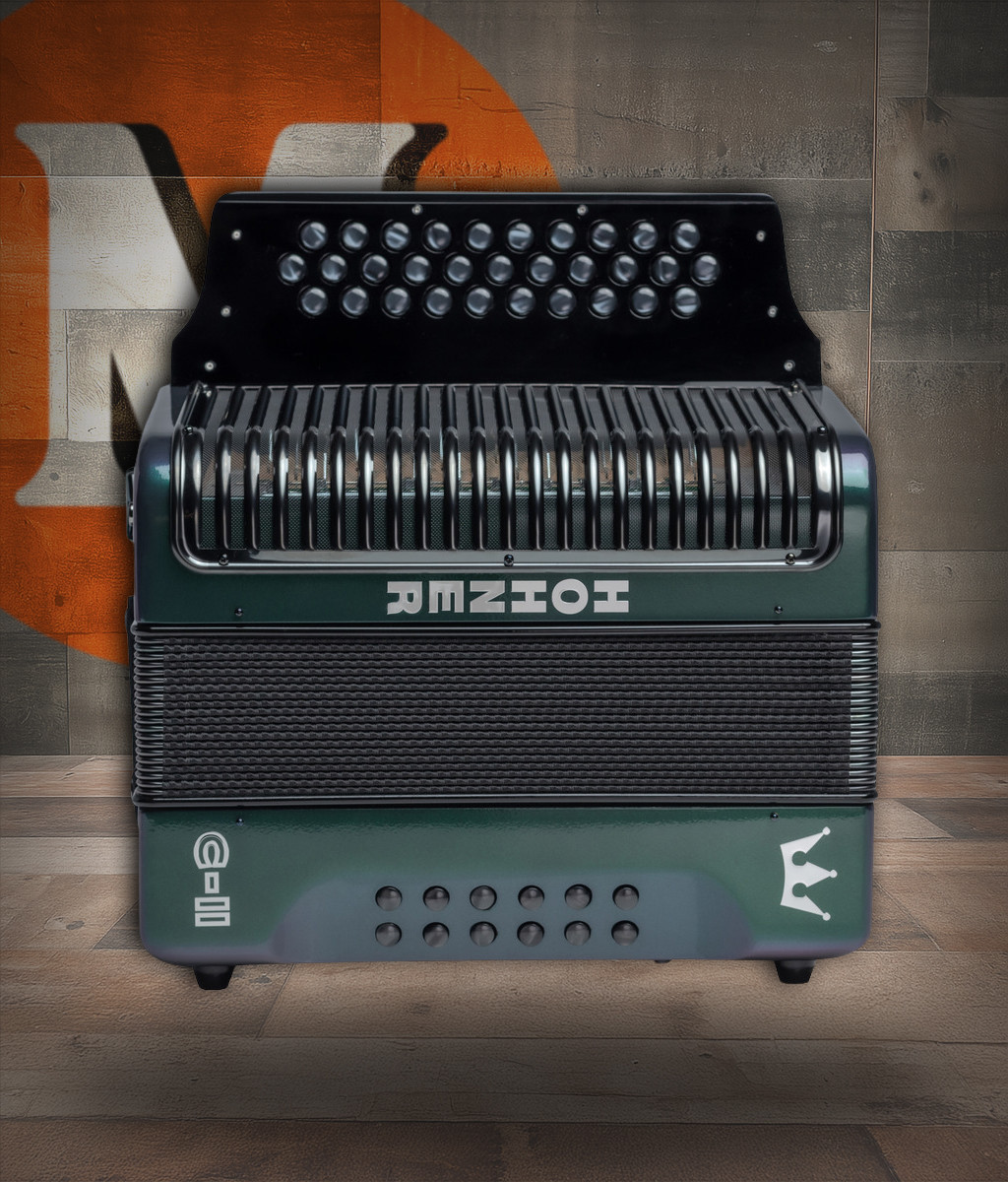 Shop the Hohner Corona C-II GCF Accordion in Green to Gold (C-II GCF GRTG) at Musician Madness. Classic diatonic tone, iconic style, and pro performance.