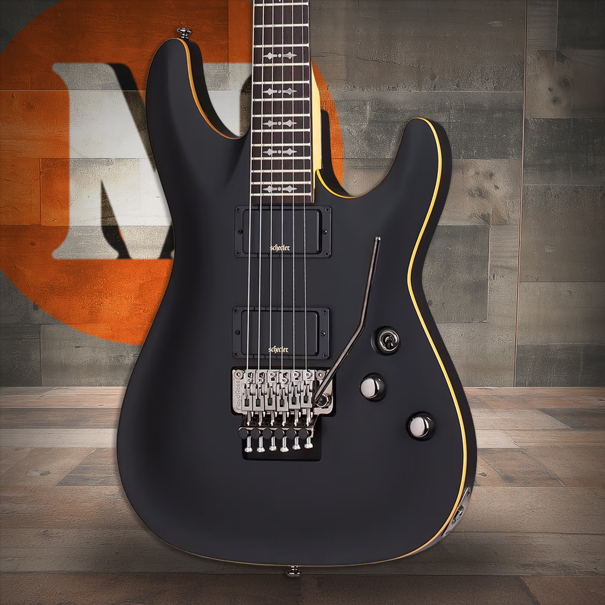 Schecter Demon-6 FR Electric Guitar - Aged Black Satin (3661