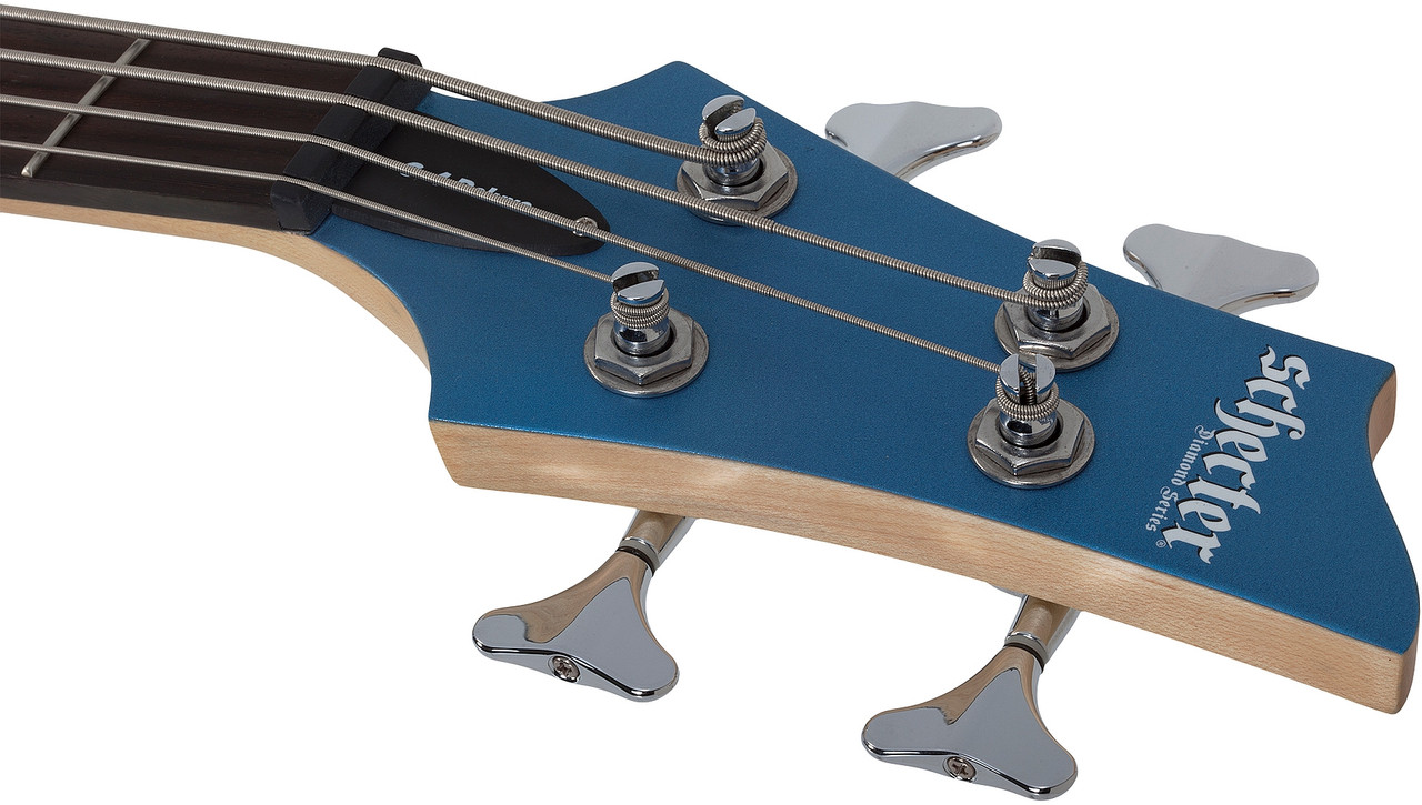 Shop the Schecter C-4 Deluxe Electric Bass in Satin Metallic Light Blue (585) at Musician Madness. Smooth playability, punchy tone, and modern style.