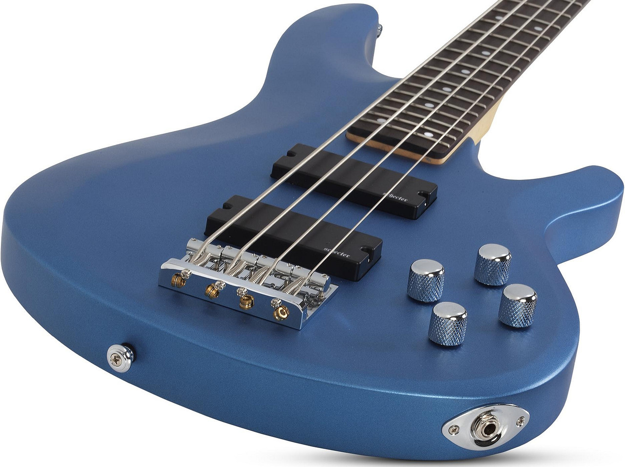 Schecter C-4 Deluxe Electric Bass - Satin Metallic Light Blue (585) | Musician Madness