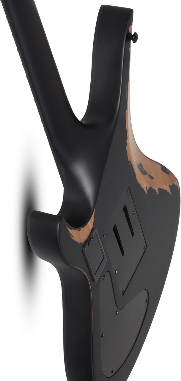 Schecter Synyster Custom-S Distressed Electric Guitar - Distressed Satin Black (1749) | Musician Madness