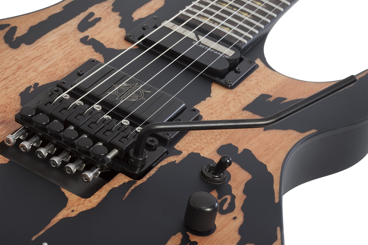 Schecter Synyster Custom-S Distressed Electric Guitar - Distressed Satin Black (1749) | Musician Madness
