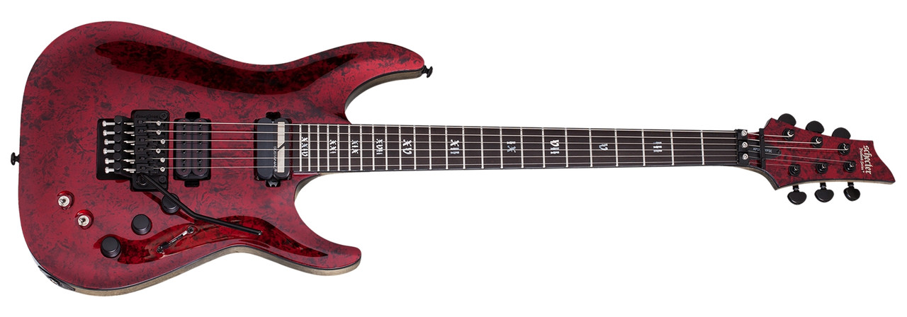 Shop the Schecter C-1 FR S Apocalypse Electric Guitar in Red Reign (3057) at Musician Madness. Sustainiac power, Floyd Rose performance, and aggressive Apocalypse tone.