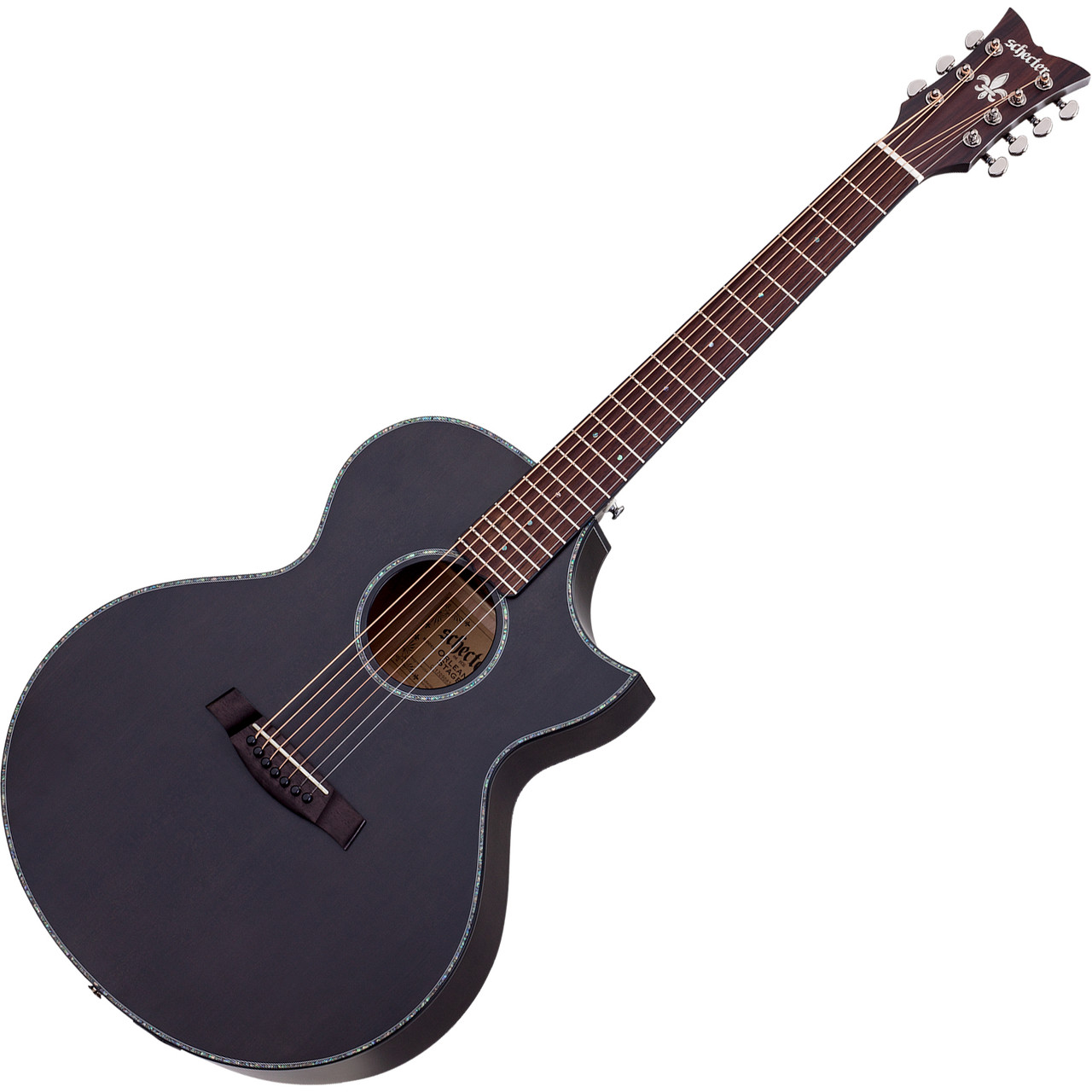 Schecter Orleans Stage-7 Acoustic Electric Guitar - Satin See Thru Black (3709) | Musician Madness