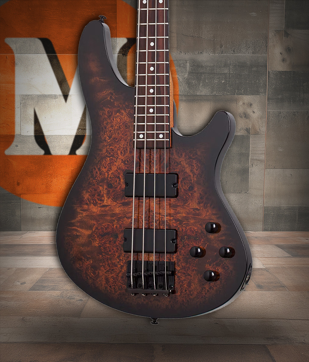 Schecter C-4 Standard Electric Bass - Tobacco Burl (3970) | Musician Madness