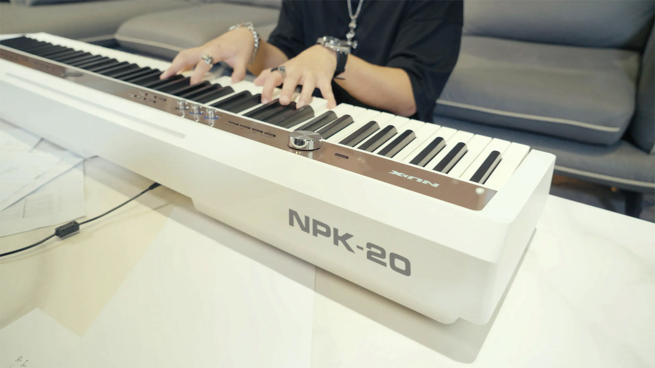 Shop the NUX NPK-20 Digital Piano in White (NPK20WH) at Musician Madness. Realistic key feel, expressive sound, and a clean modern design.