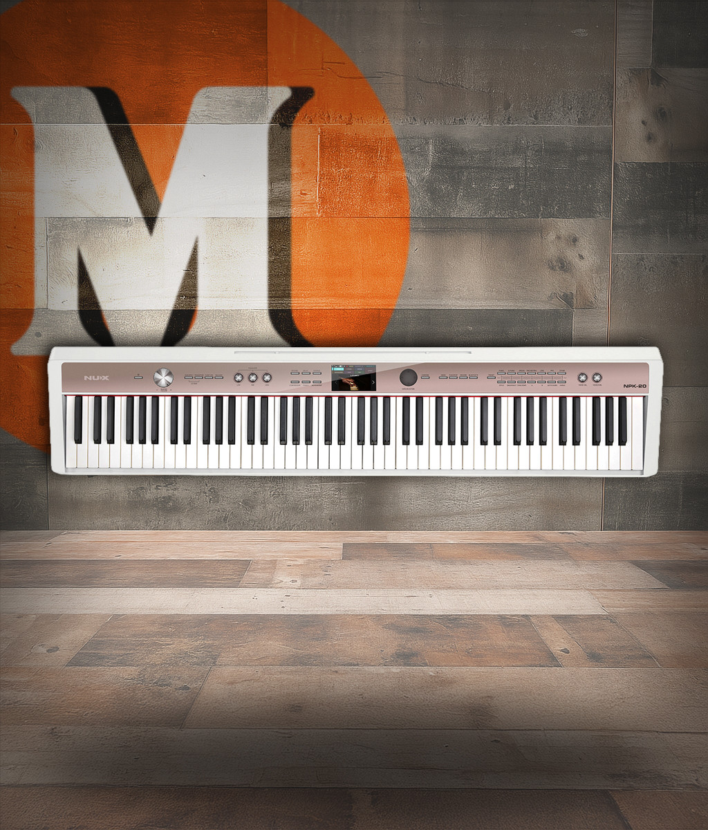 Shop the NUX NPK-20 Digital Piano in White (NPK20WH) at Musician Madness. Realistic key feel, expressive sound, and a clean modern design.