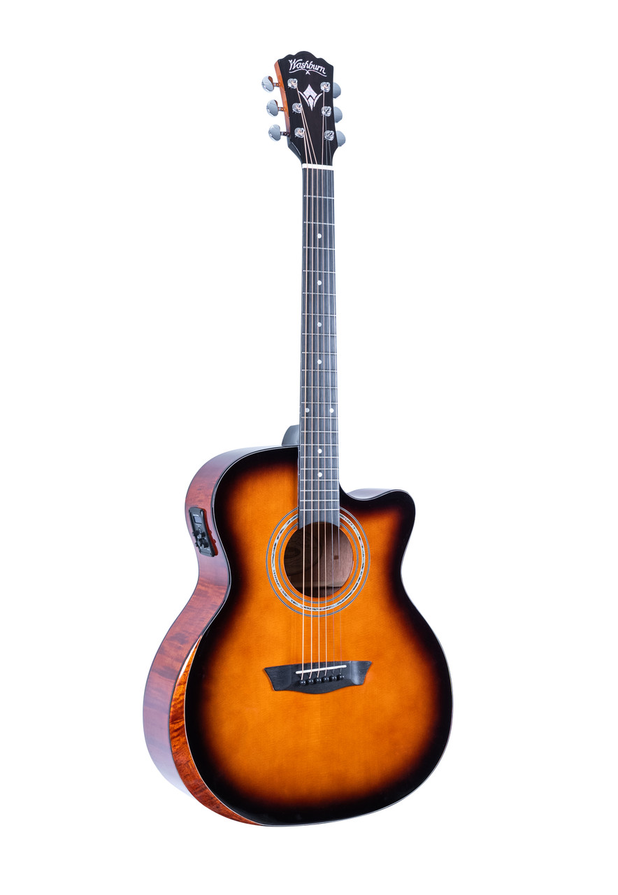 Washburn WCG10CE Comfort Series Grand Auditorium Cutaway Acoustic Electric Guitar - Desert Sunset (WCG10CE-U) | Musician Madness
