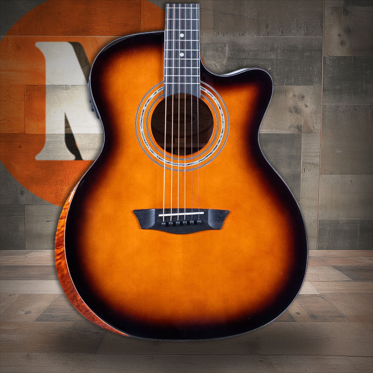 Washburn WCG10CE Comfort Series Grand Auditorium Cutaway Acoustic Electric Guitar - Desert Sunset (WCG10CE-U) | Musician Madness