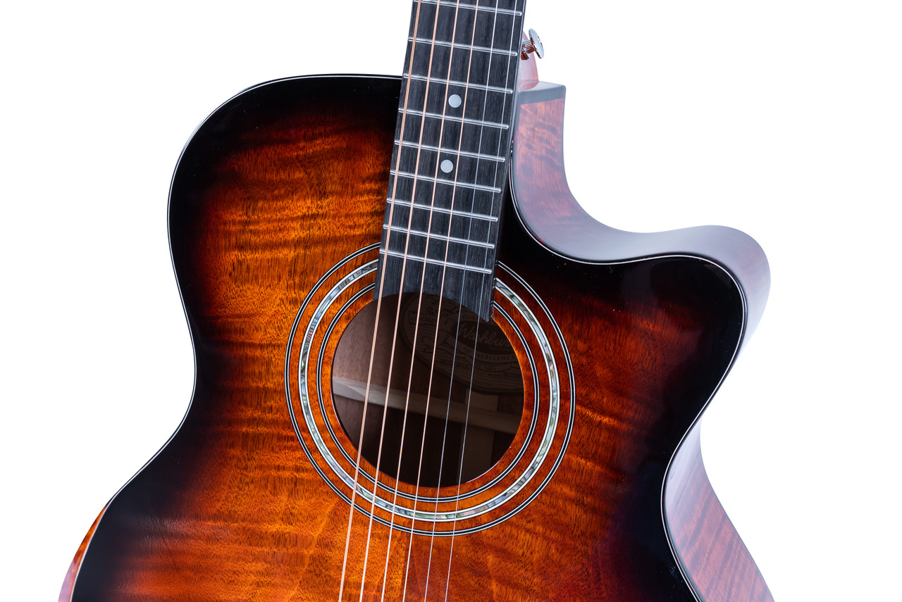 Washburn WCG12FCE Comfort Series Grand Auditorium Cutaway Acoustic Electric Guitar - Cognac Sunburst (WCG12FCE-U) | Musician Madness