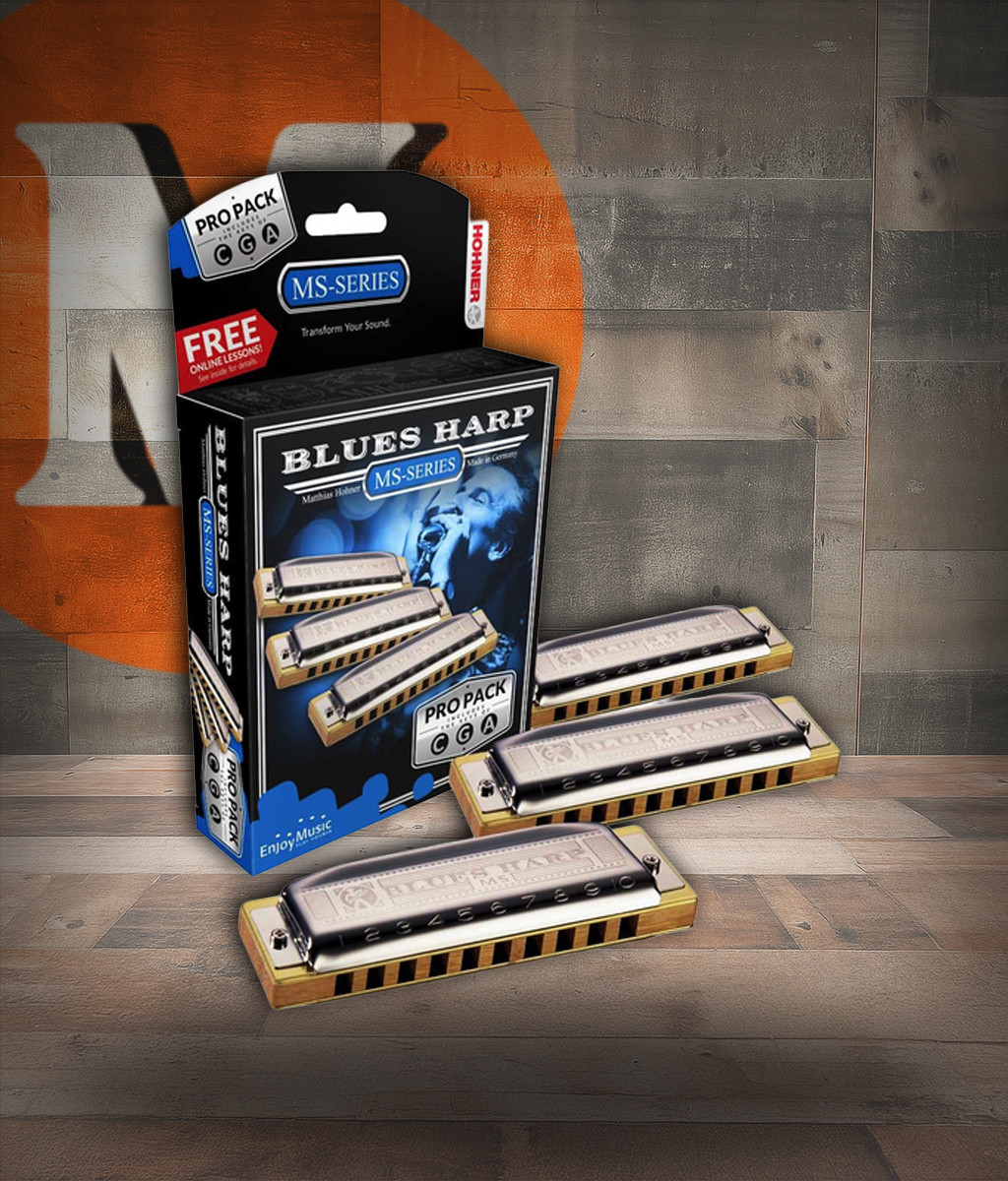 Hohner Blues Harp 3-Pack Harmonica Set - Keys C, G, A (BLHRP-3PK)