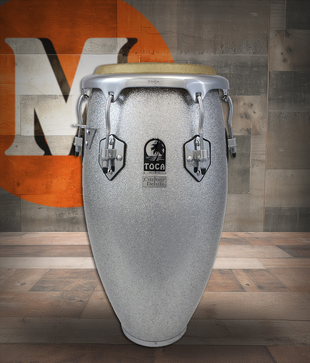 Toca Custom Deluxe Fiberglass Quinto, 11" - Silver Sparkle (4611FS)