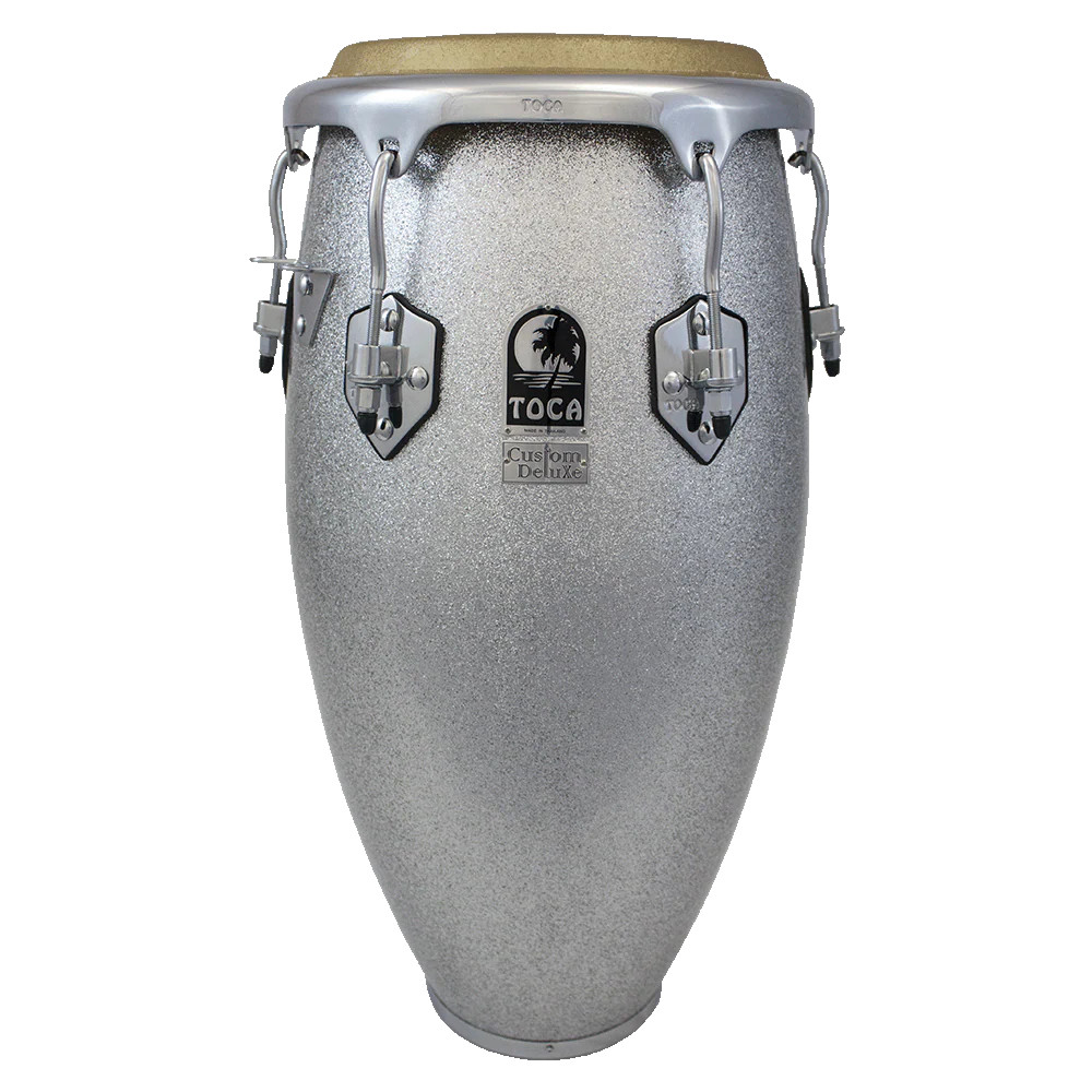 Toca Custom Deluxe Fiberglass Conga, 11-3/4" - Silver Sparkle (4611-3/4FS) | Musician Madness