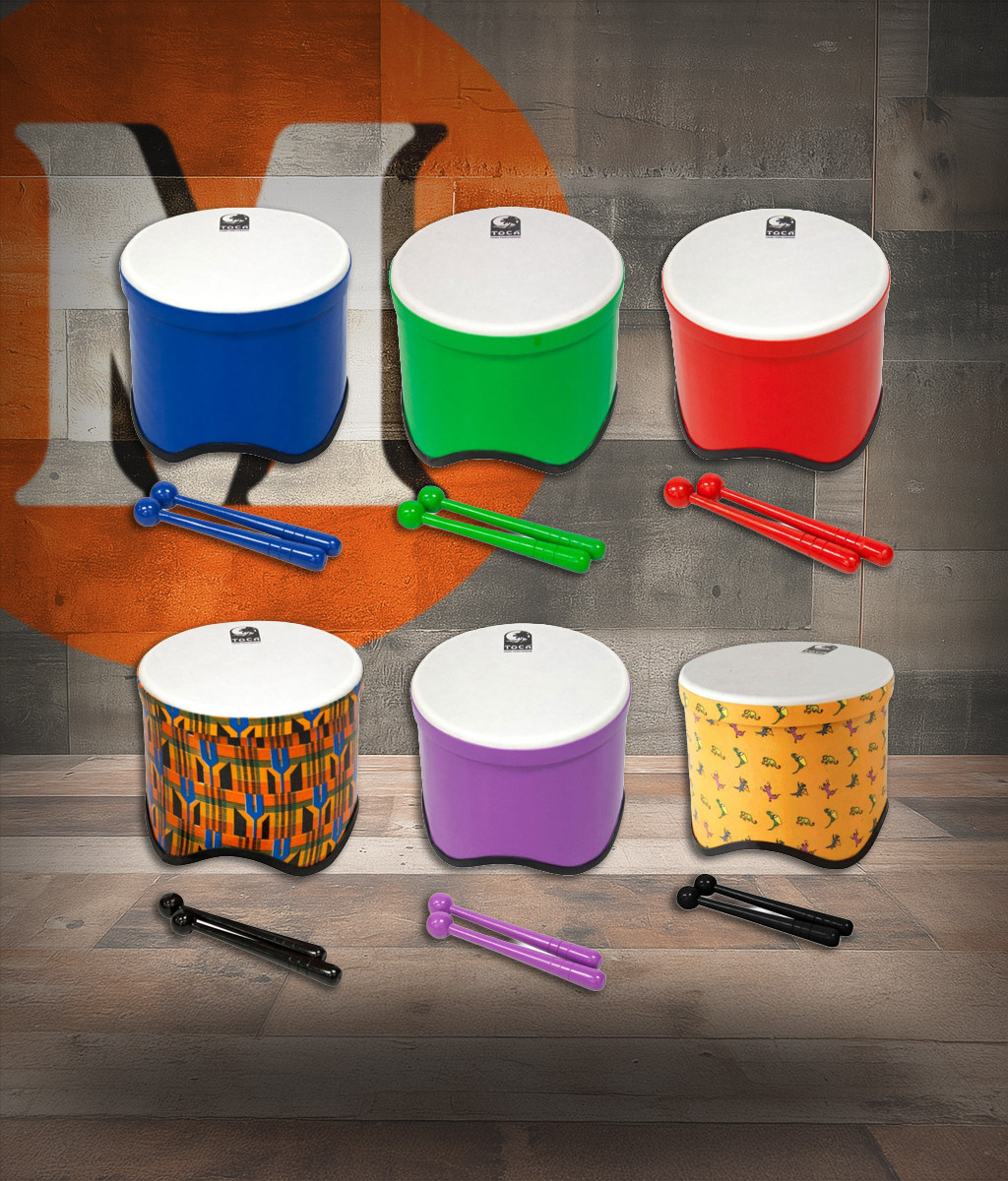 Toca Freestyle II Lightweight Tom-Tom, 10" Head, 8" Tall, PVC with Mallets - 6-Pack (TF2T-6PK) | Musician Madness