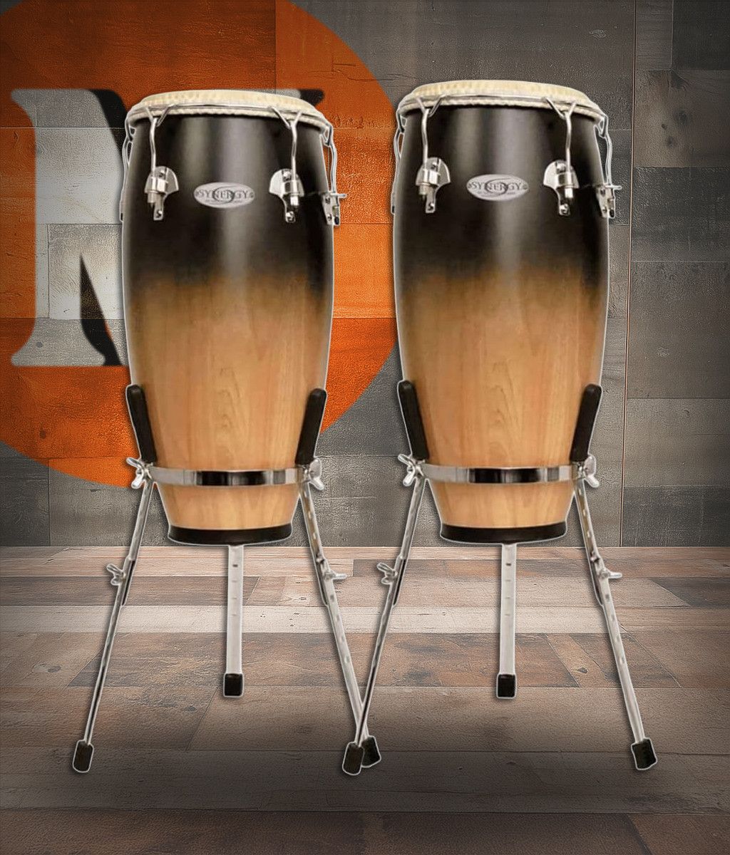 Toca Synergy Deluxe 10"/11" Conga Set with Basket Stands - Wine Fade (2350-WF) | Musician Madness