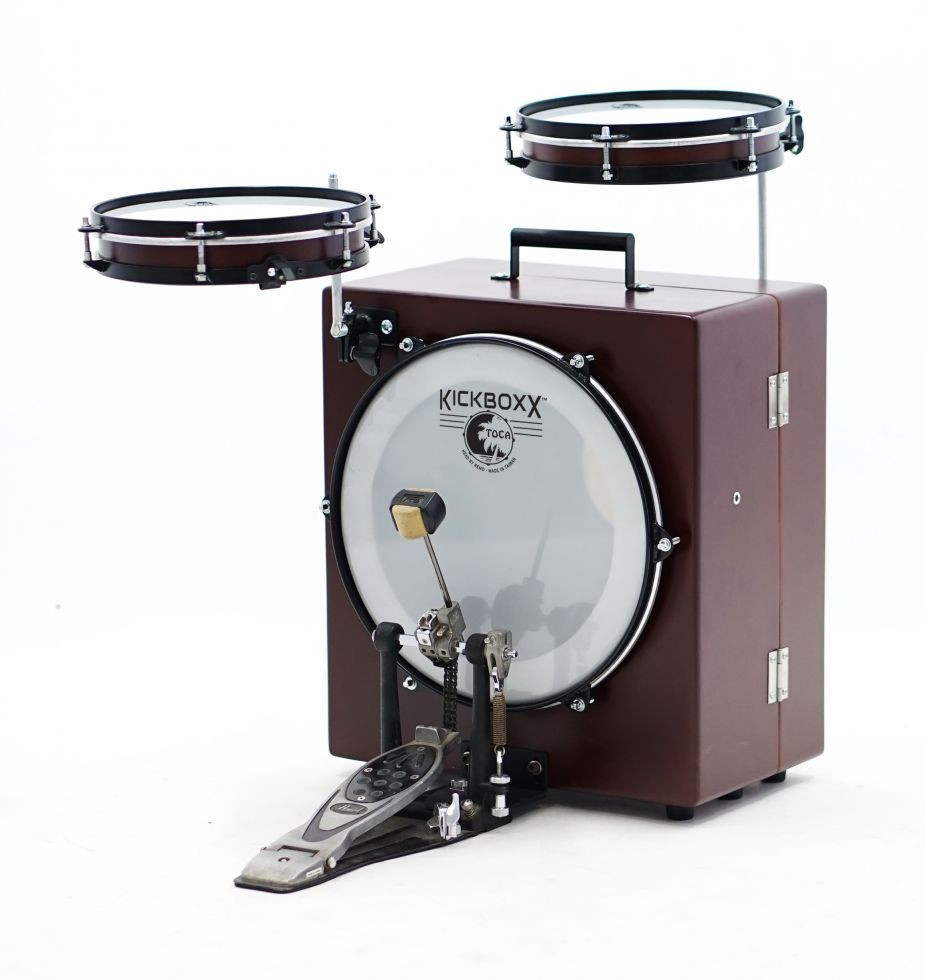Toca KickBoxx Suitcase Drum Set with 10" Snare, 10" Tom and Accessory Rods (TKSDS) | Musician Madness