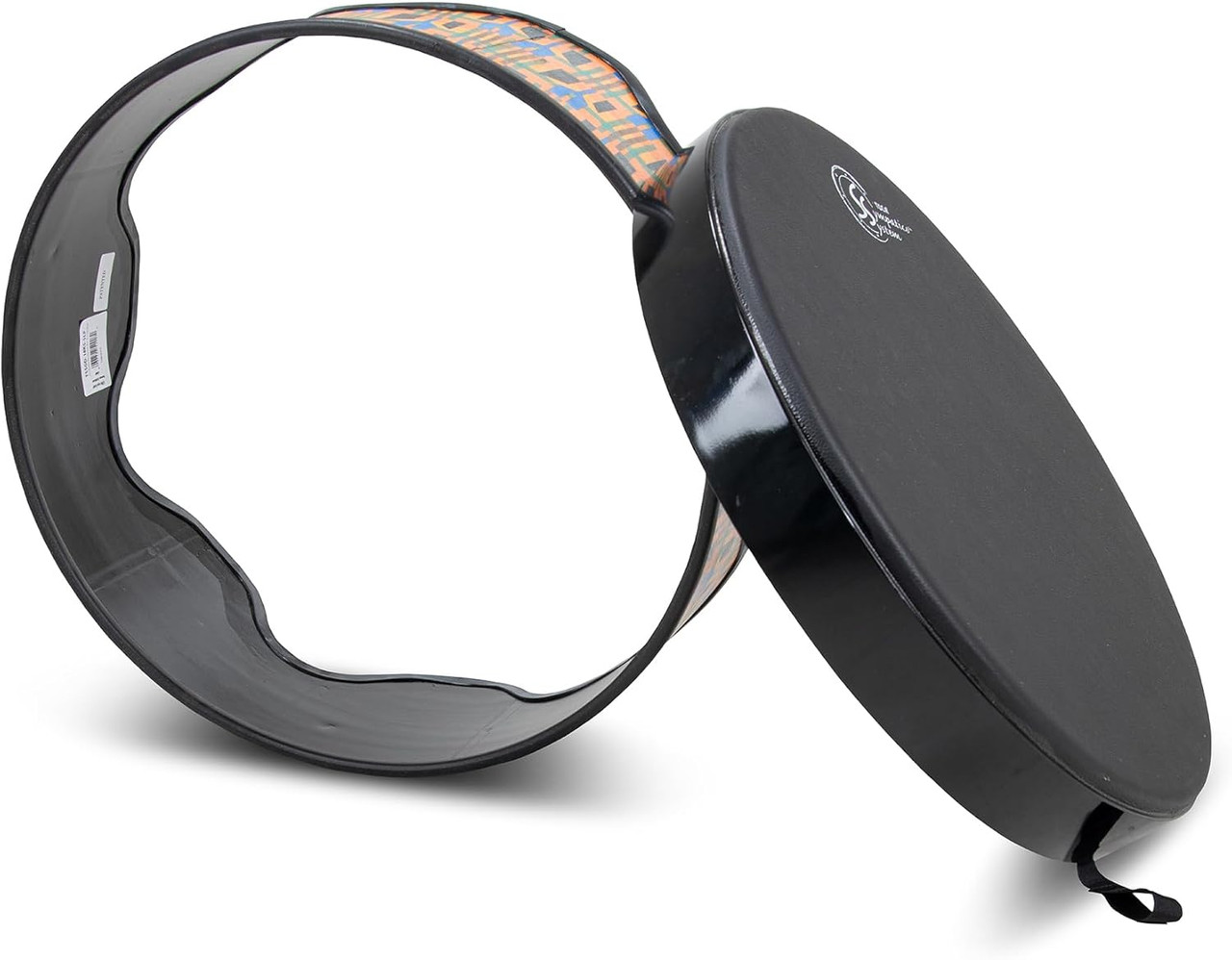 Toca Sympatico Gathering Drum, 8" Tall x 18" Diameter, Pretuned Synthetic Leather Head - Kente Cloth (TSSGD-18KS-SLP)