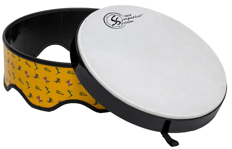 Toca Sympatico Gathering Drum, 8" Tall x 18" Diameter, Pretuned Synthetic Leather Head - Leapin' Lizard (TSSGD-18LZS-SLP)