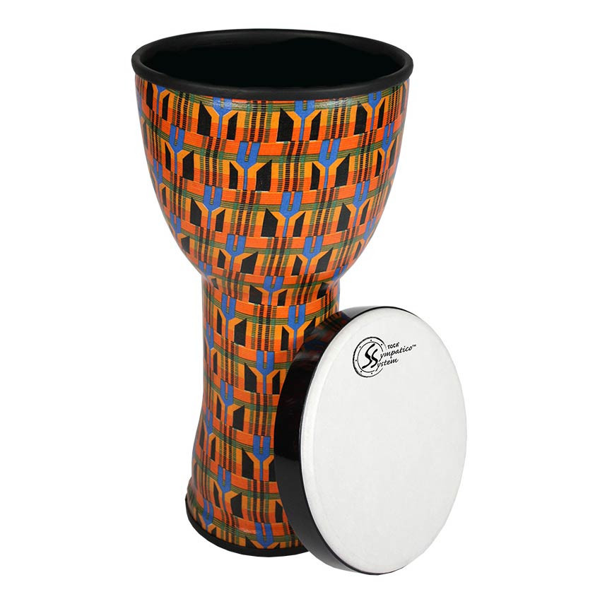 Toca Sympatico Nesting 12" Djembe, Tunable Fiber - Kente Cloth (TSSND-12K-FT) | Musician Madness