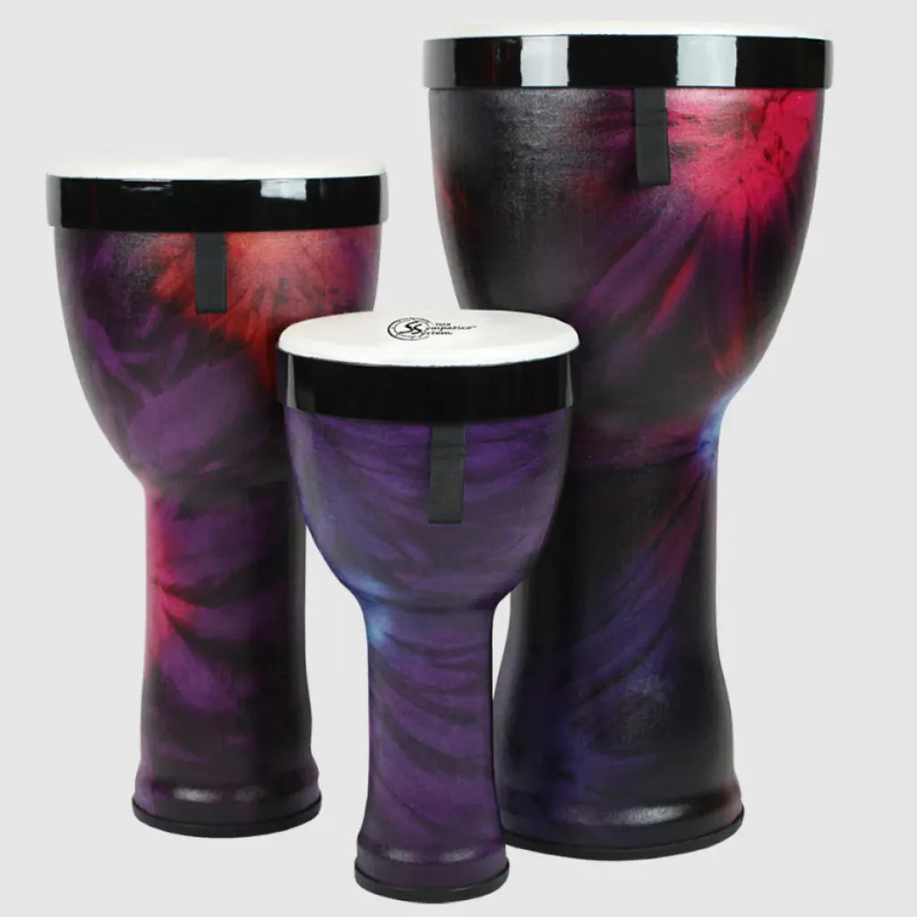Toca Sympatico Nesting Djembe Set of 3, 8"/10"/12", Pretuned Fiber - Woodstock Purple (TSSND-3PCWP-FP)