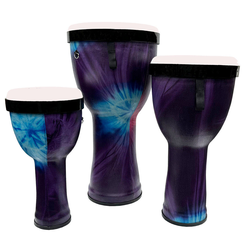 Toca Sympatico Nesting Djembe Set of 3, 8"/10"/12", Tunable Fiber - Woodstock Purple (TSSND-3PCWP-FT) | Musician Madness