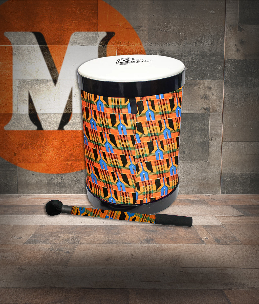 Toca Sympatico Nesting 16" Djun-Djun, Pretuned Fiber with Dot - Kente Cloth (TSSNDD-16K-FDP) | Musician Madness