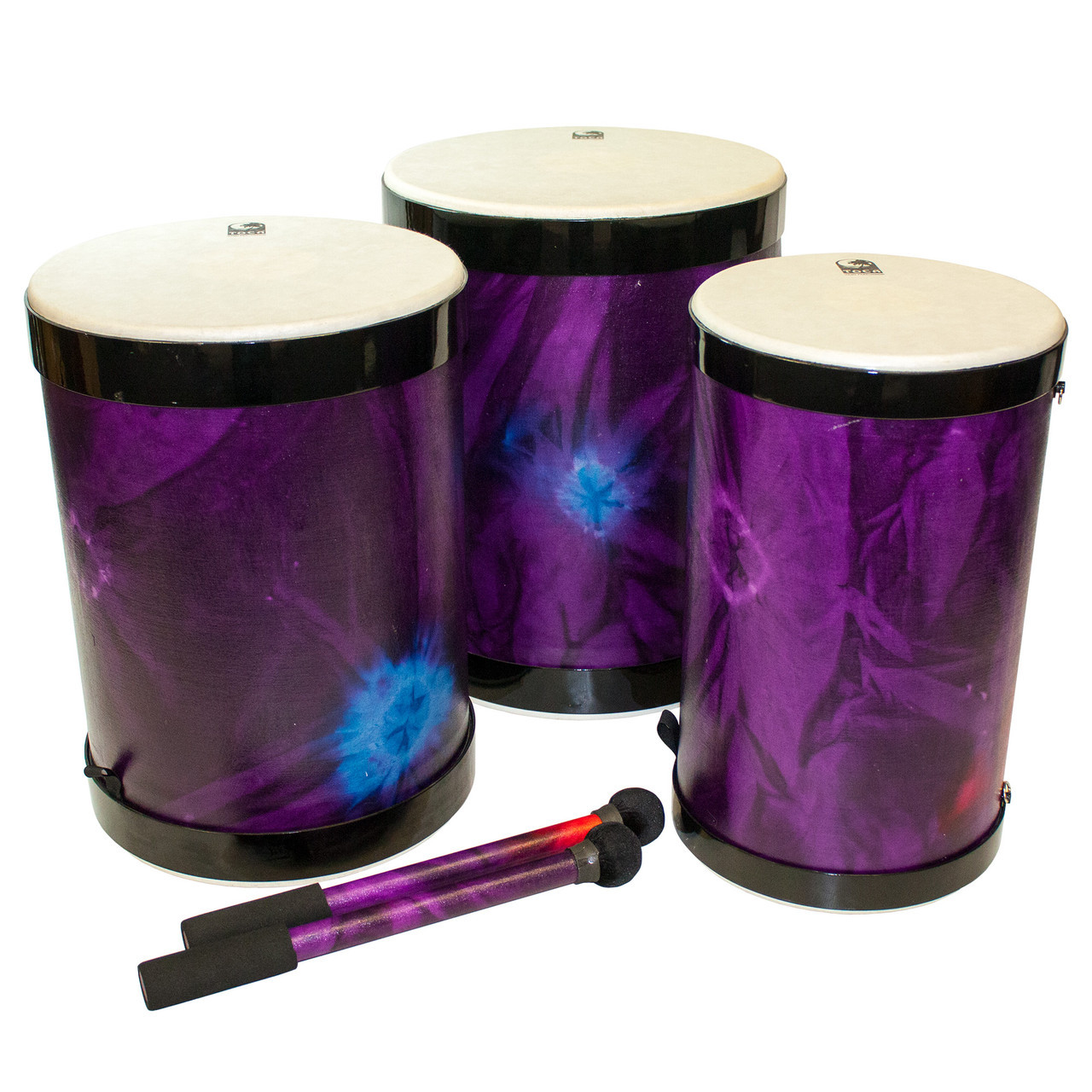 Toca Sympatico Nesting Djun-Djun Set of 3, 12"/14"/16", Pretuned Fiber with Dot - Woodstock Purple (TSSNDD-3PCWP-FDP)