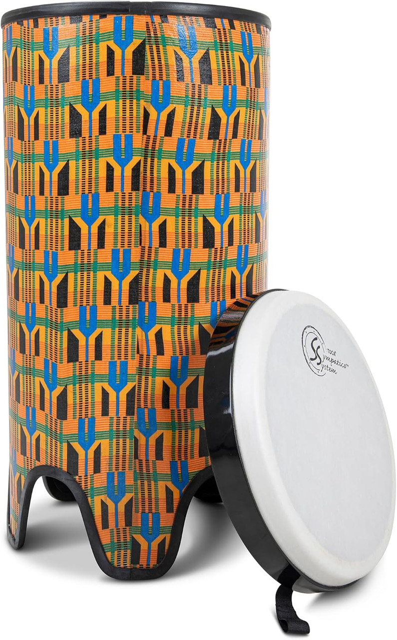 Toca Sympatico 12" Tubadora, Tunable Fiber Head - Kente Cloth (TSSTB-12K-FT) | Musician Madness