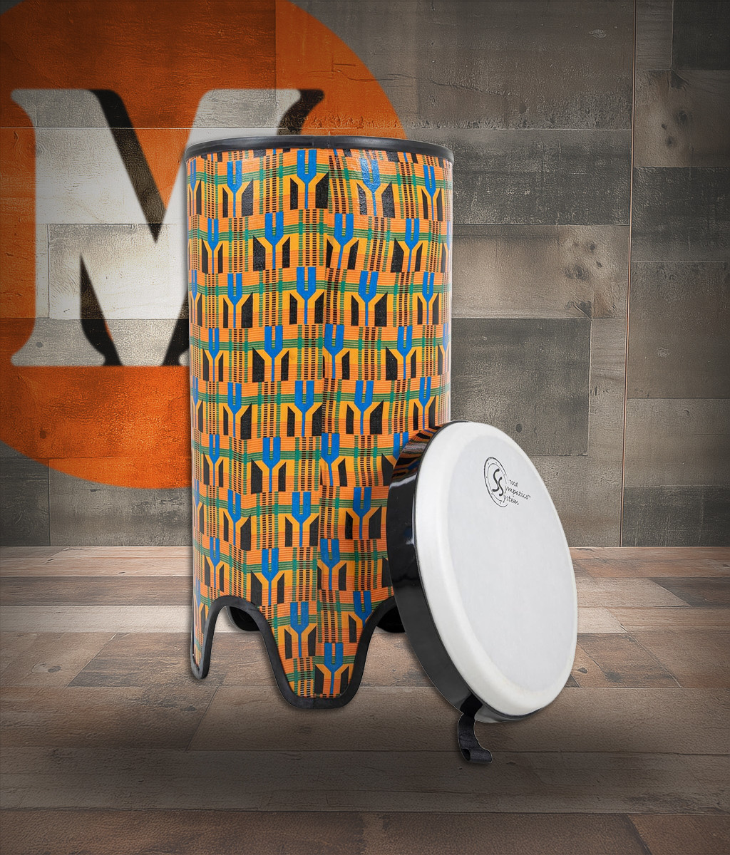 Toca Sympatico 12" Tubadora, Tunable Fiber Head - Kente Cloth (TSSTB-12K-FT)
