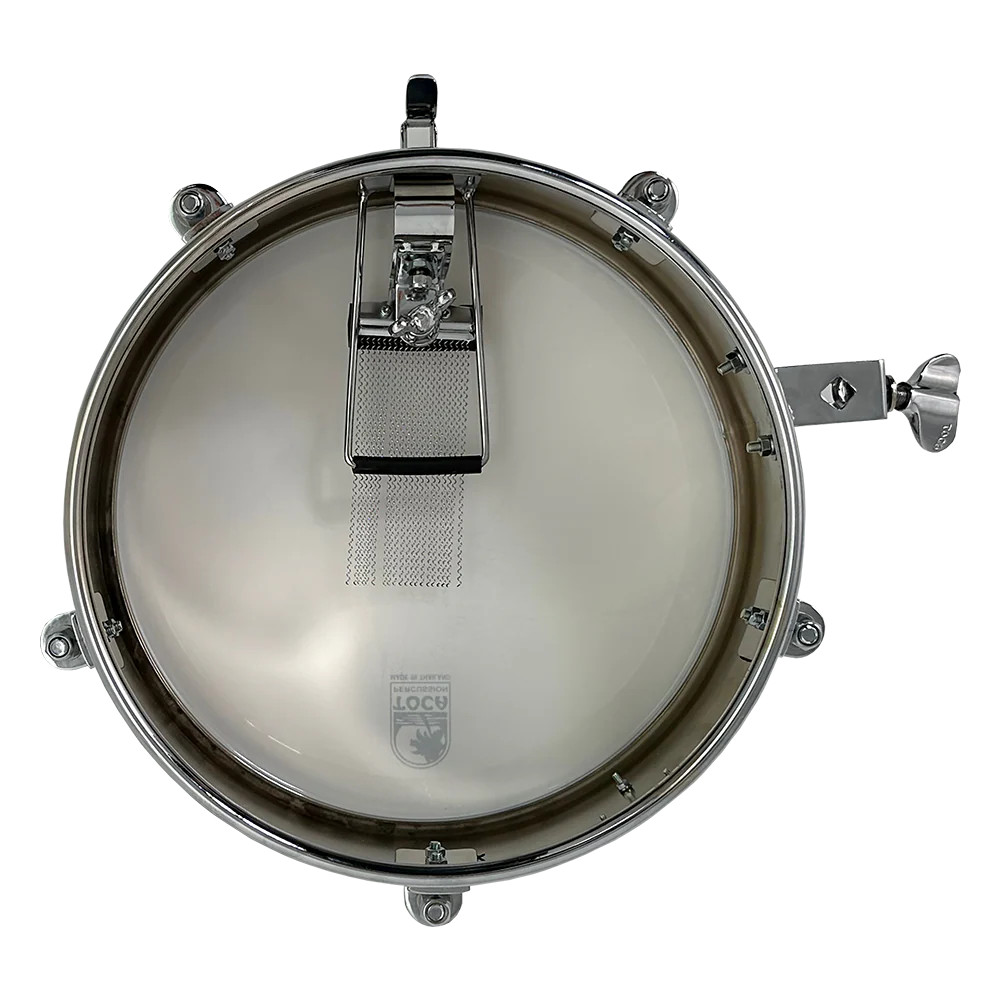 Toca Drumset Timbale with Snares, 4" x 12" Stainless Steel Shell (T-412-SS) | Musician Madness