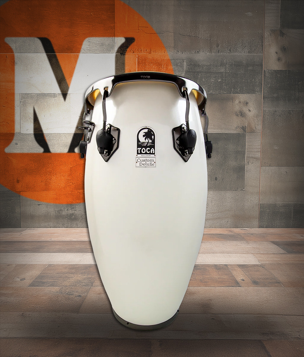 Toca Custom Deluxe Fiberglass Conga, Margarita Blanca, Black Chrome Hardware (4611-3/4FMB) | Musician Madness