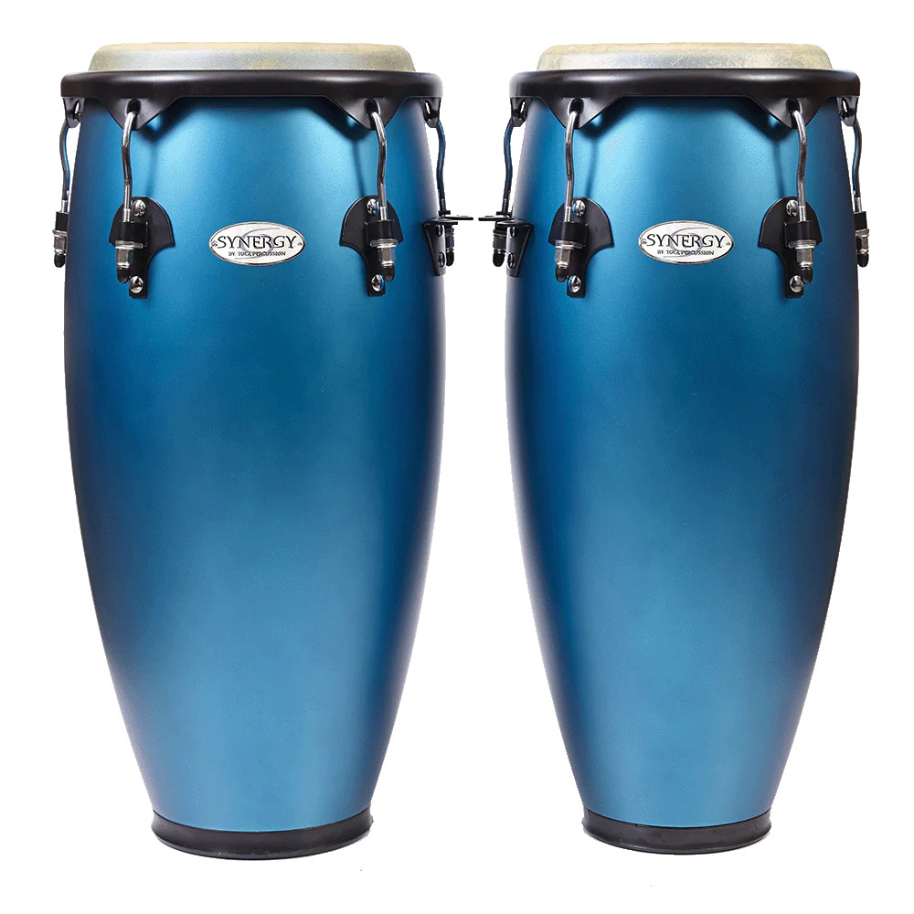 Toca Synergy Wood Conga Set, 10"/11" - Matte Ocean Blue (2300OB) | Musician Madness