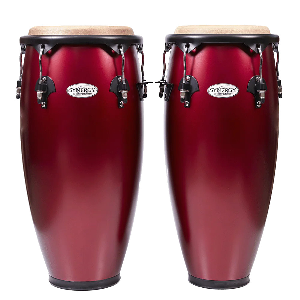Toca Synergy Wood Conga Set, 10"/11" - Matte Racing Red (2300RRD) | Musician Madness