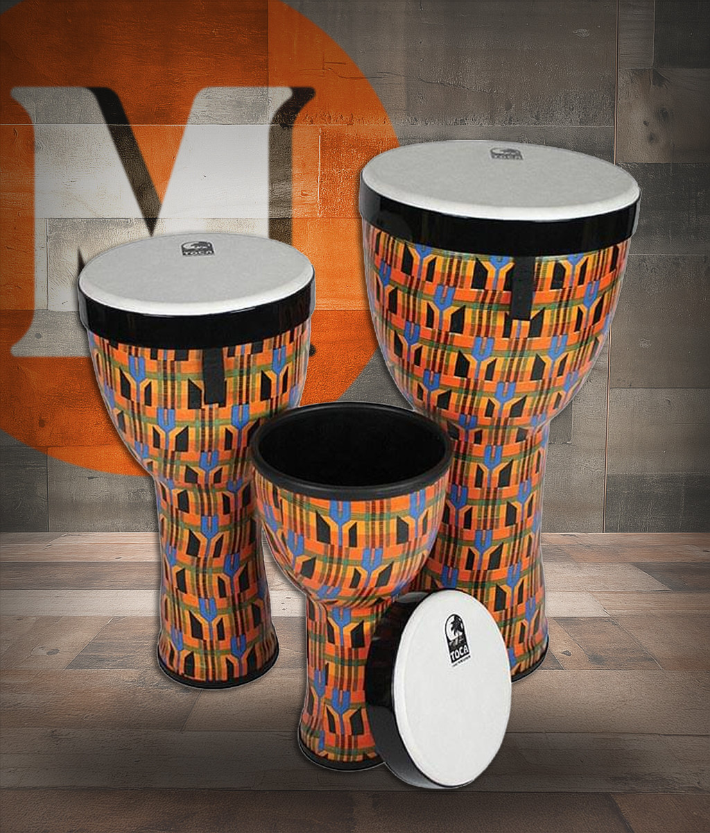 Toca Sympatico Nesting 10" Djembe, Pretuned Fiber - Kente Cloth (TSSND-10K-FP) | Musician Madness