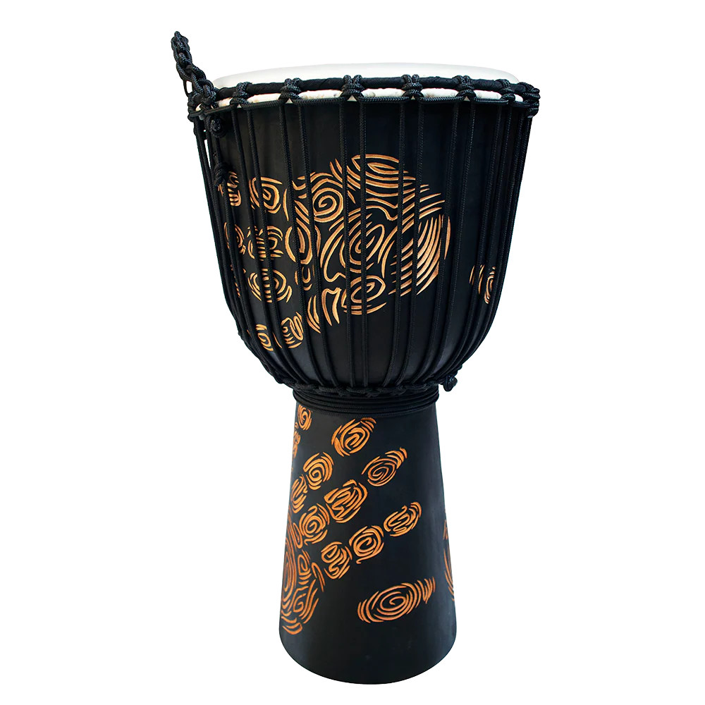 Toca Street Series Carved Djembe, 12" Large - Hand Print (TSSDJ-LHP) | Musician Madness