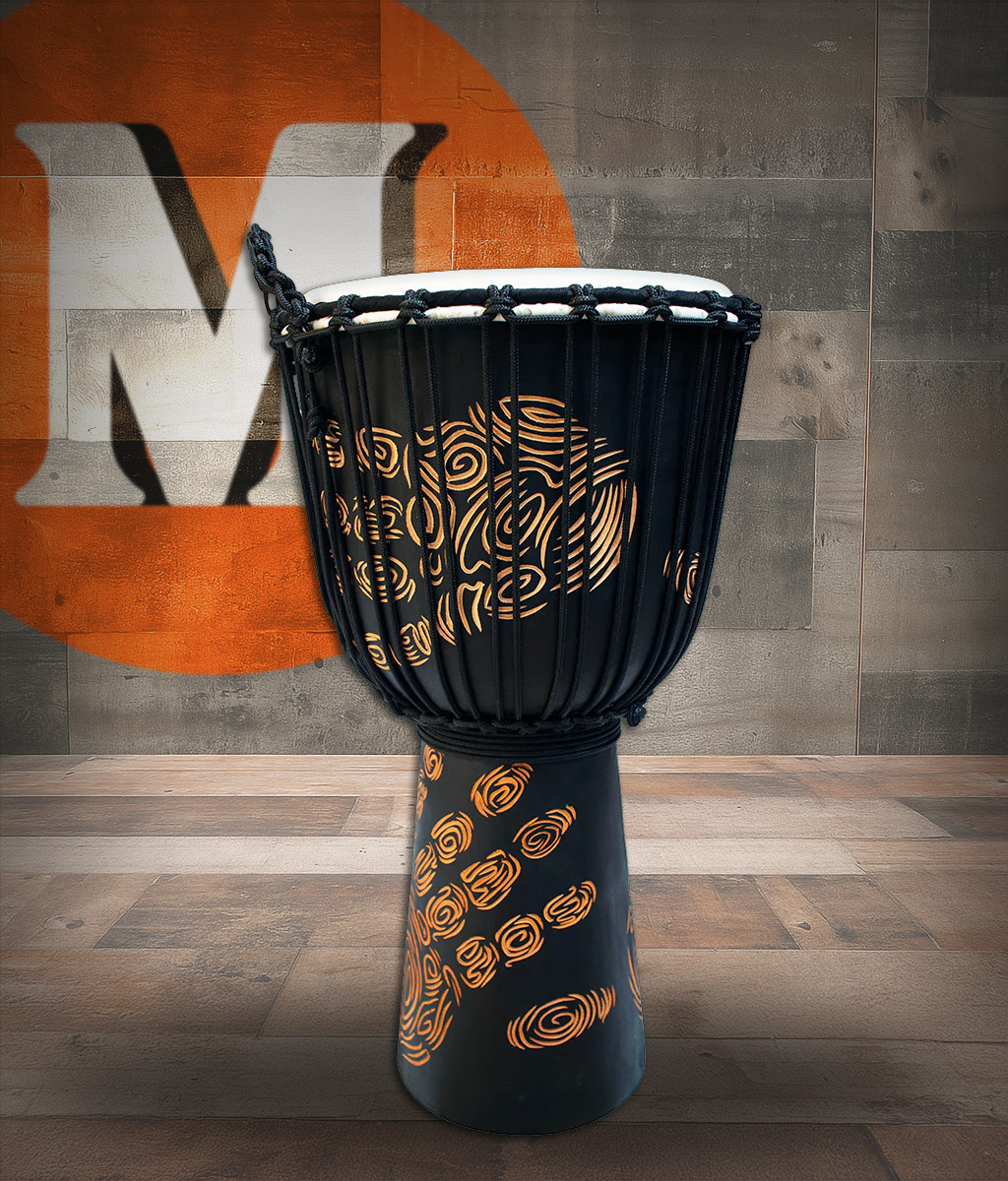 Toca Street Series Carved Djembe, 12" Large - Hand Print (TSSDJ-LHP) | Musician Madness