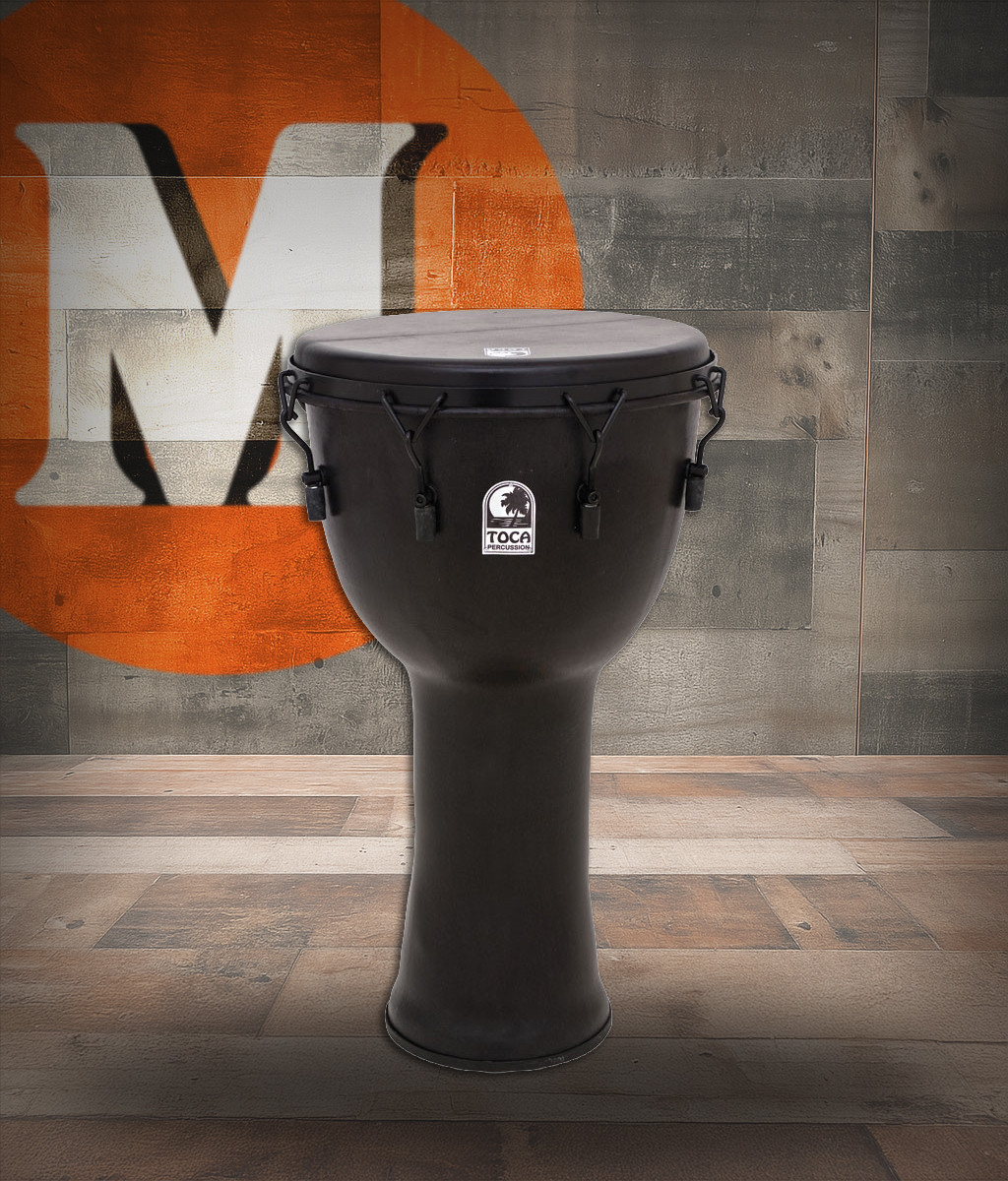 Toca Freestyle Mechanically Tuned Djembe, 12" - Black Mamba (SFDMX-12BM) | Musician Madness
