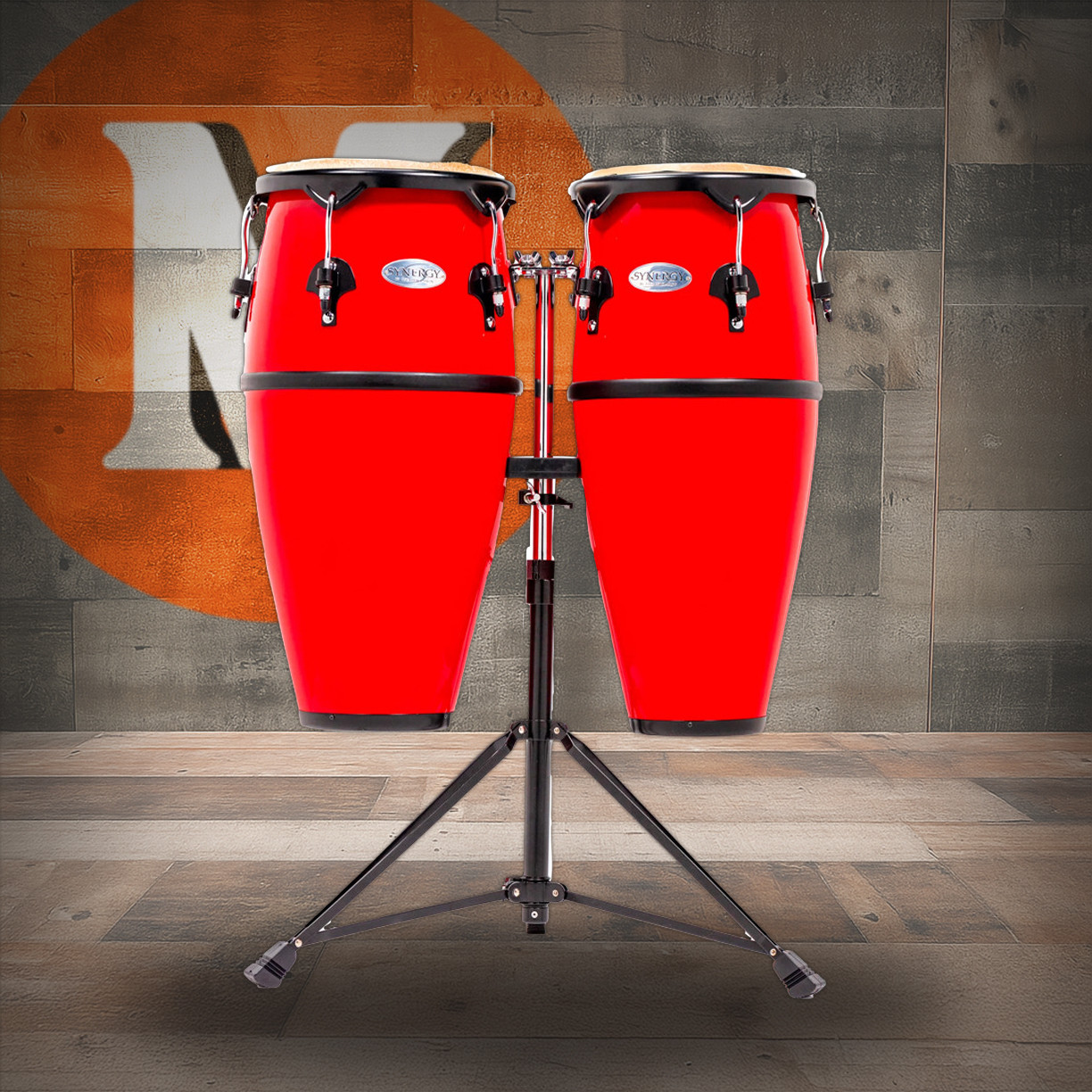 Toca Synergy Fiberglass 10"/11" Conga Set with Double Stand - Red (2300FRD) | Musician Madness
