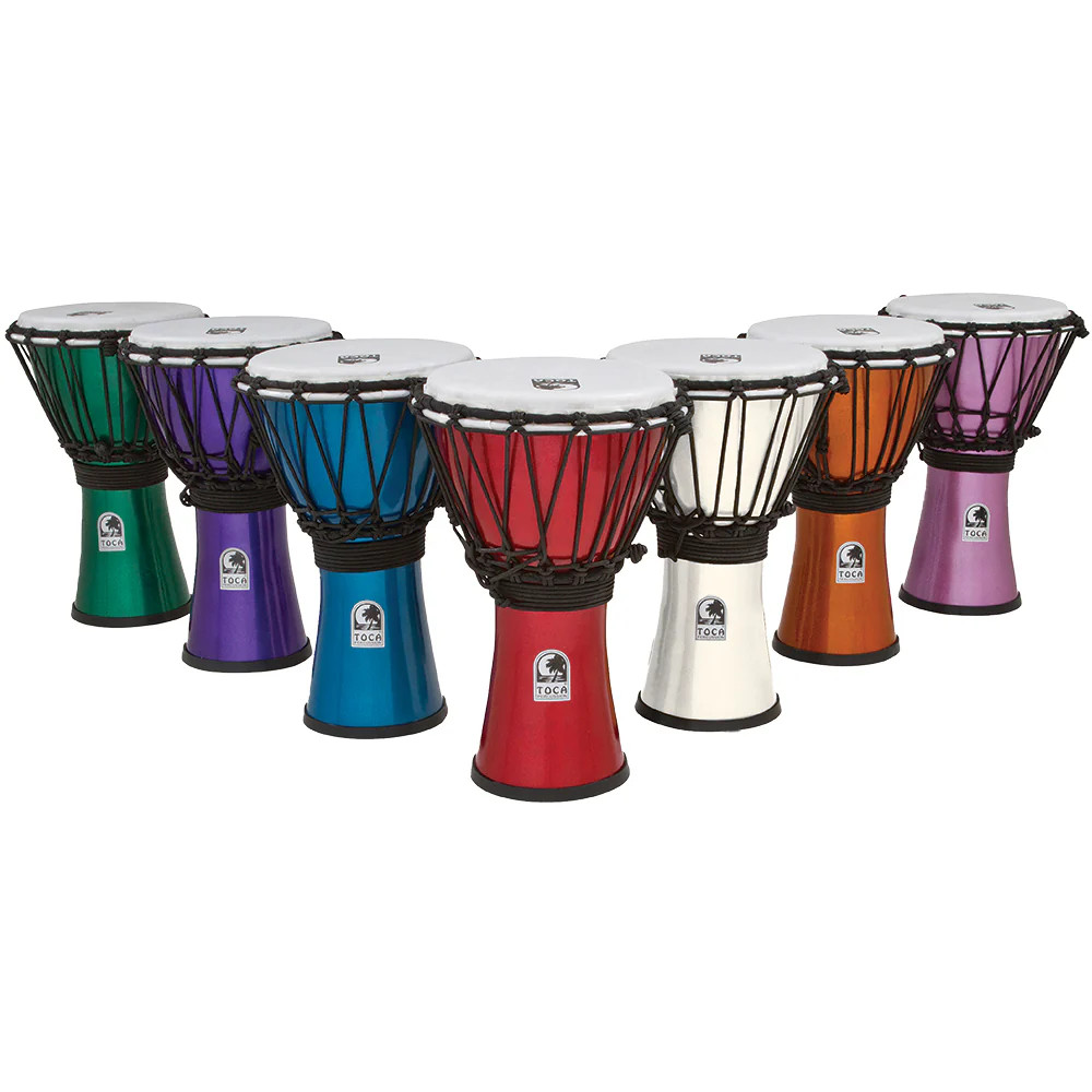 Toca Freestyle Colorsound 7" Djembe - Set of 7 (TFCDJ-7MS) | Musician Madness