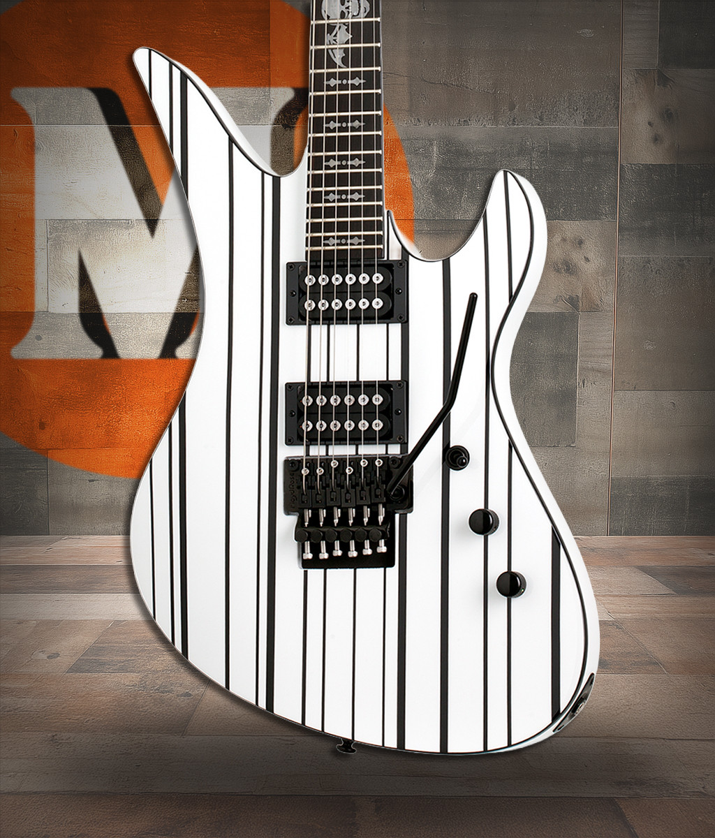 Schecter Synyster Standard - Gloss White with Black Pinstripes (1746) | Musician Madness