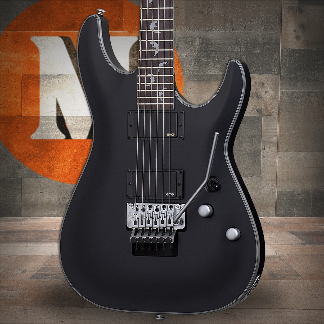 Schecter Damien Platinum 6 FR Electric Guitar - Satin Black (1183)