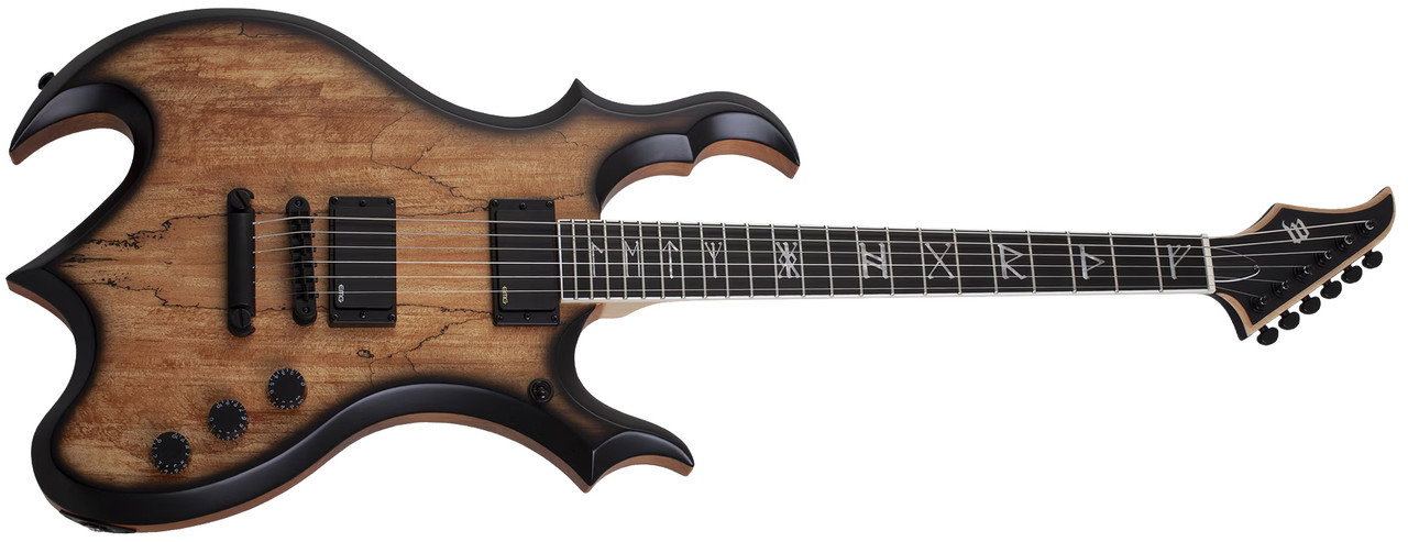 Schecter Wrathmaker Electric Guitar - Spalted Maple with Black Burst (4589) | Musician Madness