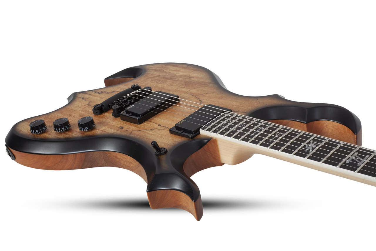 Schecter Wrathmaker Electric Guitar - Spalted Maple with Black Burst (4589)