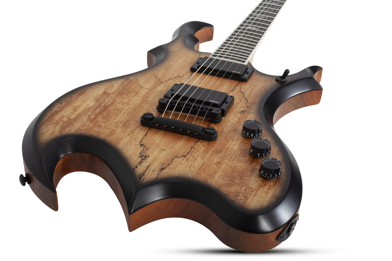 Schecter Wrathmaker Electric Guitar - Spalted Maple with Black Burst (4589)