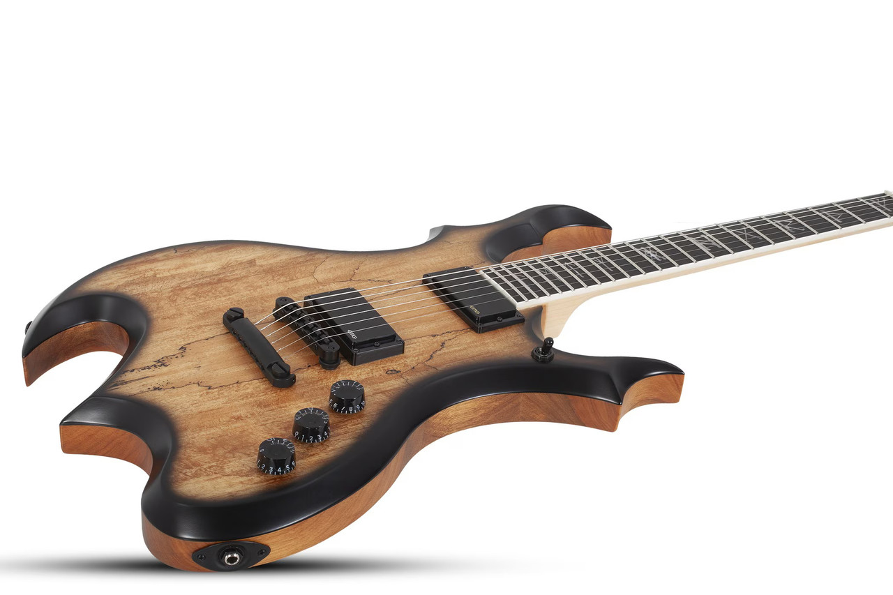 Schecter Wrathmaker - Spalted Maple with Black Burst (4589)