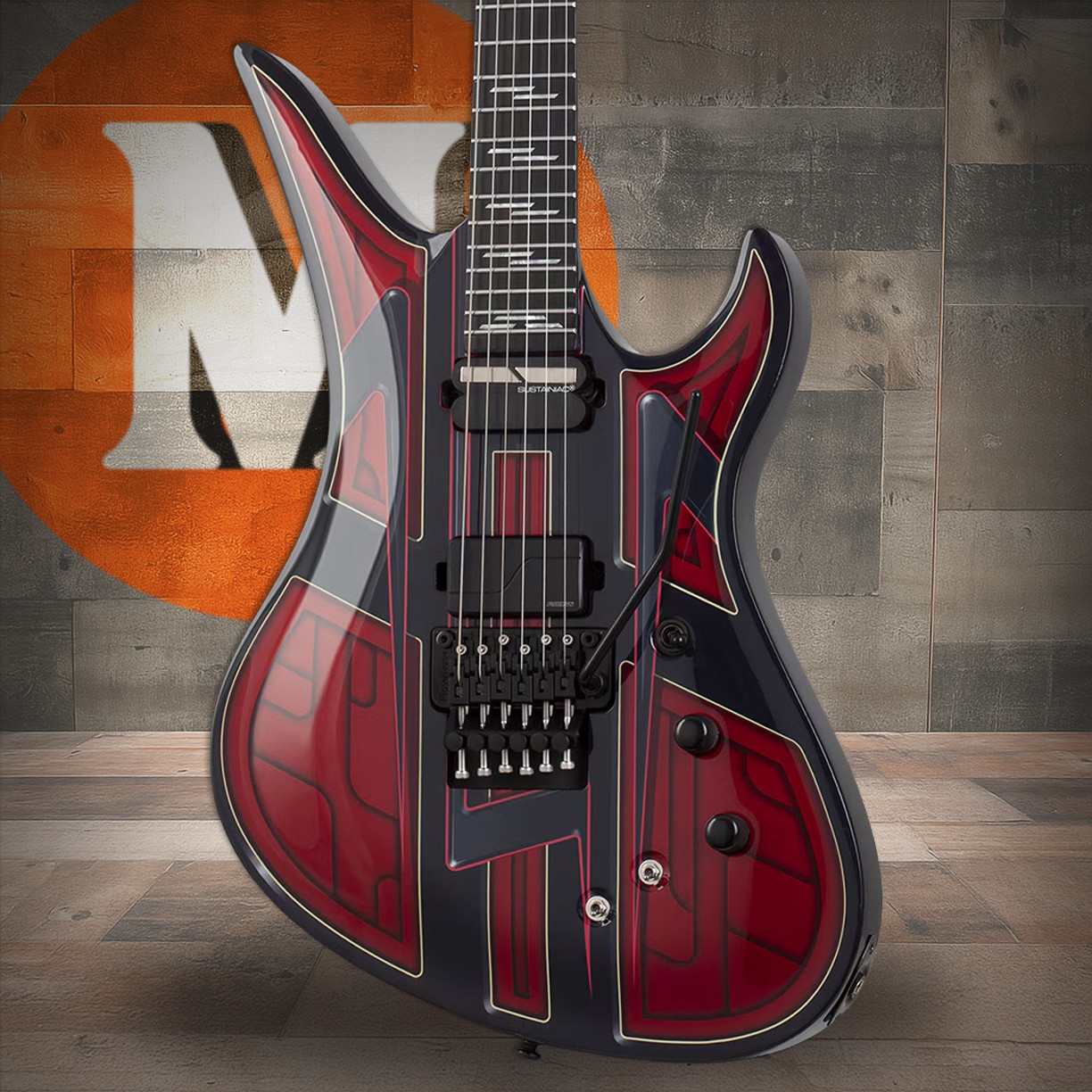Schecter Avenger FR-S Przym Vespid Electric Guitar - Metallic Red (928) | Musician Madness