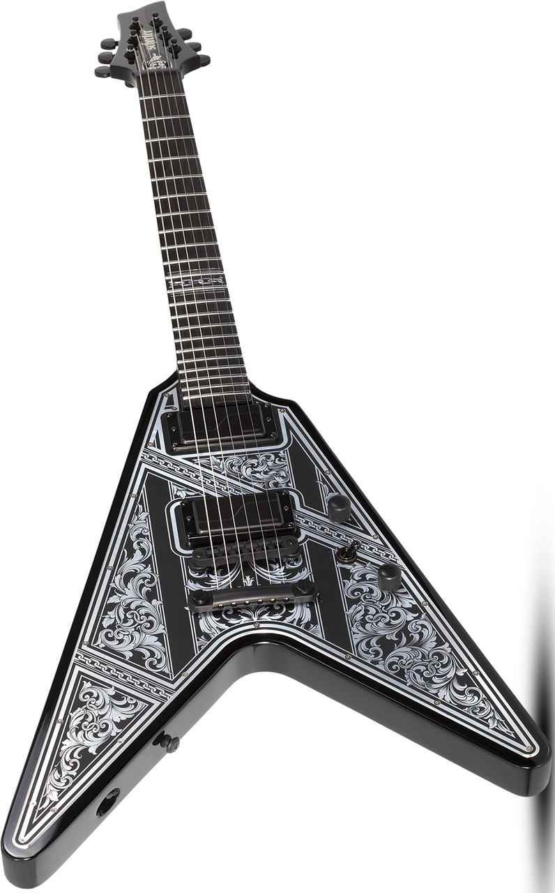 Schecter V-1 Przym Palladium Electric Guitars - Gloss Black (923) | Musician Madness