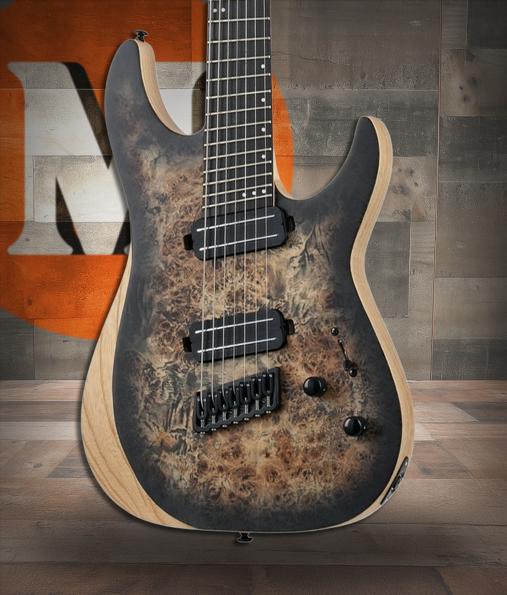 Schecter Reaper-7 Multiscale - Satin Charcoal Burst (SCB) (1509)