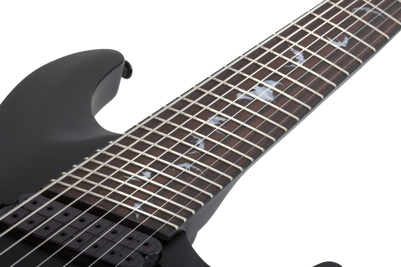 Schecter Damien-8 Multiscale - Satin Black (2477) | Musician Madness