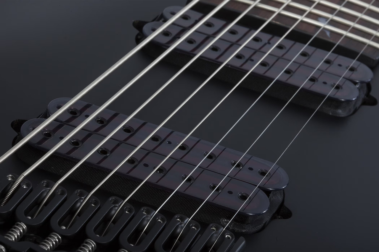 Schecter Damien-8 Multiscale - Satin Black (2477) | Musician Madness